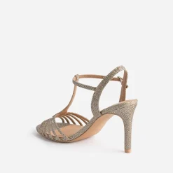 Sandale TEXTO dorée pailletée à talon