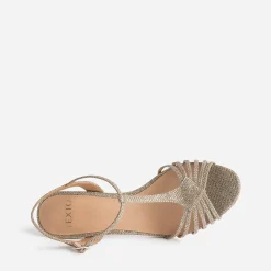 Sandale TEXTO dorée pailletée à talon