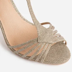 Sandale TEXTO dorée pailletée à talon