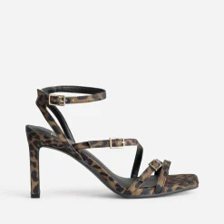 Sandale TEXTO marron effet léopard