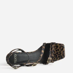 Sandale TEXTO marron effet léopard