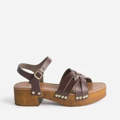 Sandale TEXTO marron en cuir