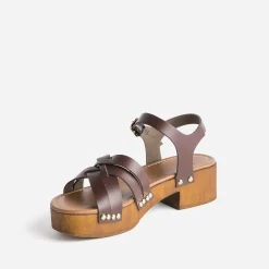 Sandale TEXTO marron en cuir