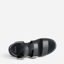 Sandale TEXTO noire à larges brides