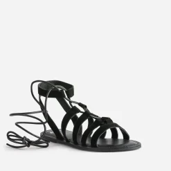 Sandale TEXTO noire cuir velours