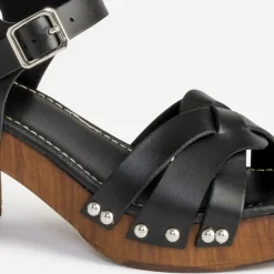 Sandale TEXTO noire en cuir