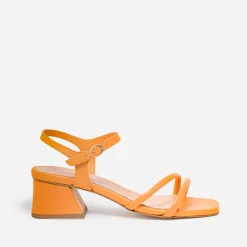 Sandale TEXTO orange éco-conçue en cuir