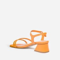 Sandale TEXTO orange éco-conçue en cuir