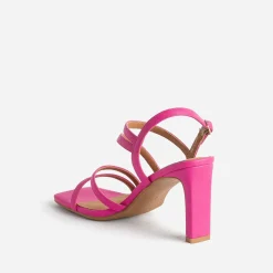 Sandale TEXTO rose fluo à talon