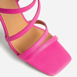 Sandale TEXTO rose fluo à talon