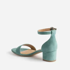 Sandale verte avec deux brides amovibles