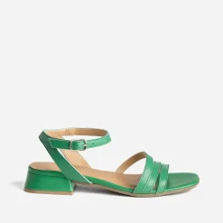 Sandale verte cuir éco-conçu