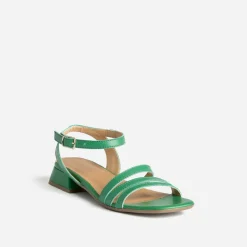 Sandale verte cuir éco-conçu