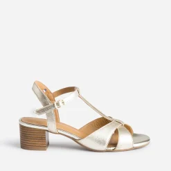Sandale-salomé ERAM FLEX dorée en cuir