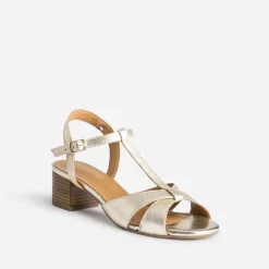 Sandale-salomé ERAM FLEX dorée en cuir