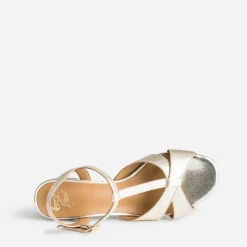 Sandale-salomé ERAM FLEX dorée en cuir