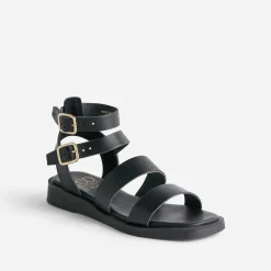 Sandale-spartiate TEXTO noire éco-conçue