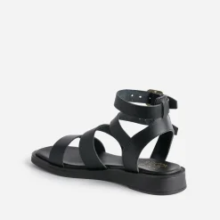 Sandale-spartiate TEXTO noire éco-conçue