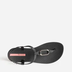 Sandale-tong IPANEMA noire détail bijou