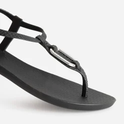 Sandale-tong IPANEMA noire détail bijou