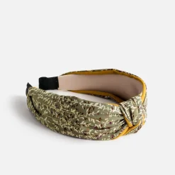 Serre-tête vert sauge à imprimé fleuri