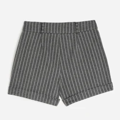 Short TEXTO gris à motif rayures