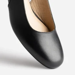 Slingback noir en cuir