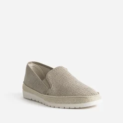 Slip-on beige en toile bi-matière