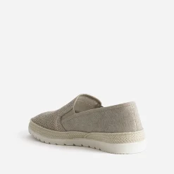 Slip-on beige en toile bi-matière