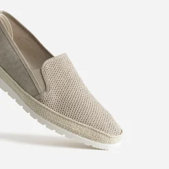Slip-on beige en toile bi-matière