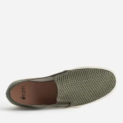 Slip-on kaki en toile bi-matière