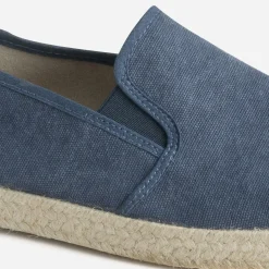 Slip-on marine en toile sur semelle corde