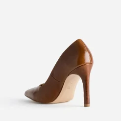 Stiletto cognac cuir