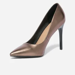 Stiletto TEXTO bronze métallisé à talon verni