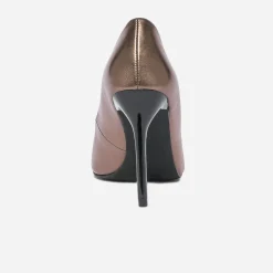 Stiletto TEXTO bronze métallisé à talon verni
