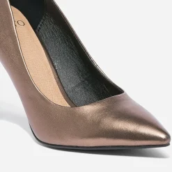 Stiletto TEXTO bronze métallisé à talon verni