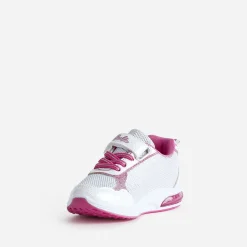 Tennis BARBIE rose et blanc pailleté semelle lumineuse