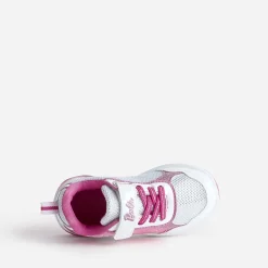 Tennis BARBIE rose et blanc pailleté semelle lumineuse