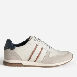 Tennis beige clair et marron bi-matière