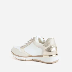 Tennis beige et écrue bi-matière