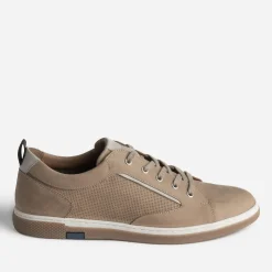 Tennis beige foncé en cuir