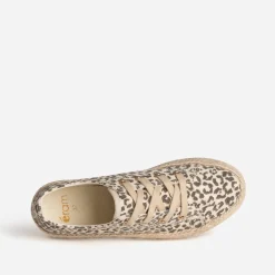Tennis beige toile motif léopard