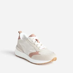 Tennis beige, vieux rose et taupe semelle amovible