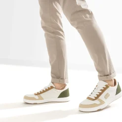 Tennis blanche, beige, camel et kaki