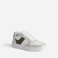 Tennis blanche, beige et kaki