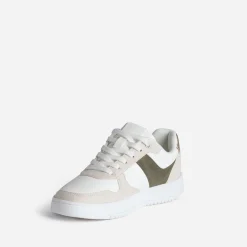 Tennis blanche, beige et kaki