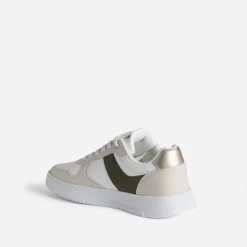 Tennis blanche, beige et kaki