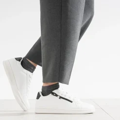 Tennis blanche contrefort marine irisé