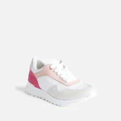 Tennis blanche, rose et grise semelle amovible