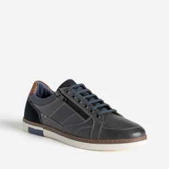 Tennis bleu marine cuir